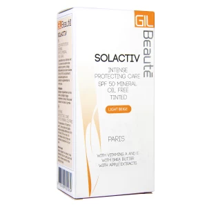 کرم ضد آفتاب SPF50 فاقد چربی بژ روشن Solactiv ژیل بوته 50 میلی لیتر